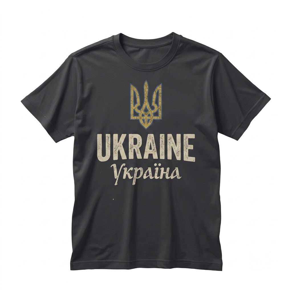 Ukraine Flag Tryzub Symbol Love Support Patriotic Country Heritage Roots Gift for Dad Mom Family Outfit Unisex TShirt