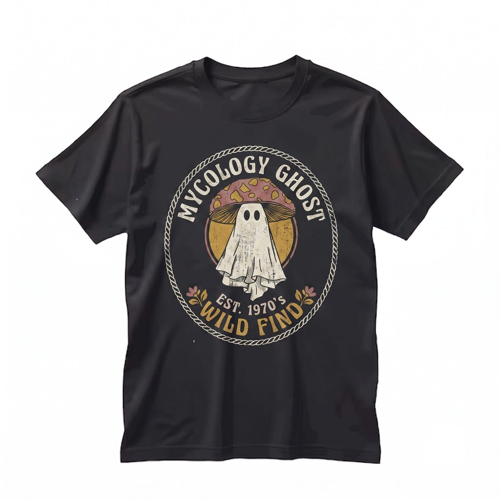 Vintage Retro Halloween Mushroom Ghost Witch Boo Fall Graphic Apparel, Unisex TShirt