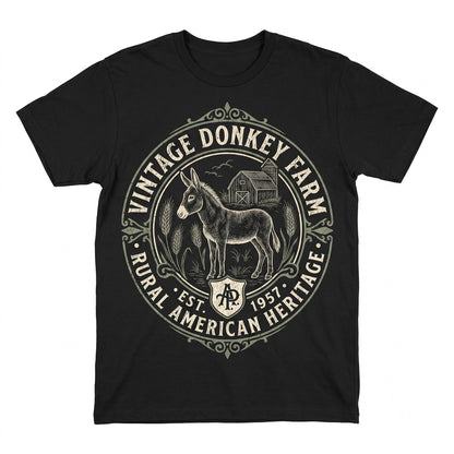 Donkey Farm Animal Graphic Barn Hay Field Country Western Ranch Life Gift Support Local Farmers Unisex TShirt