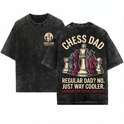 Chess Dad Like A Regular Father But Cooler Funny Player Board Game Lover Graphic Unisex Wash T-Shirt
