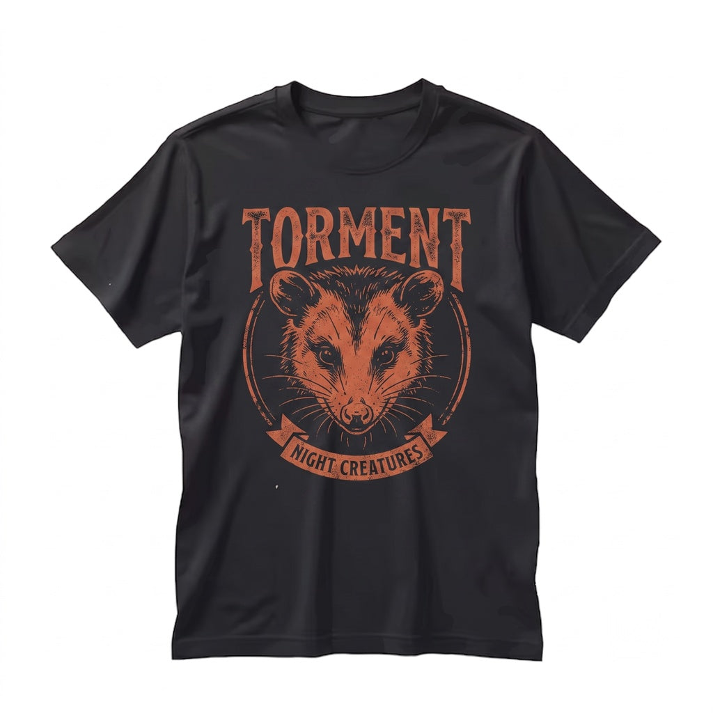 Funny Torment Opossum Screaming Chaos Graphic Vintage Cotton Casual Top Unisex TShirt