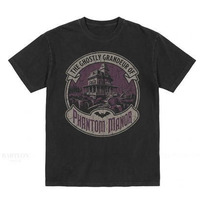 Vintage Phantom Manor Paris Theme Park Hitchhiking Ghosts Spooky Graphic Apparel Unisex TShirt