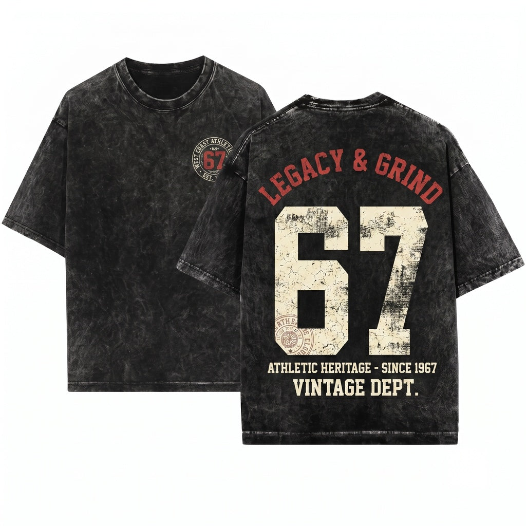 6 7 Funny Trendy Six Seven Meme Graphic Varsity Unisex Wash T-Shirt