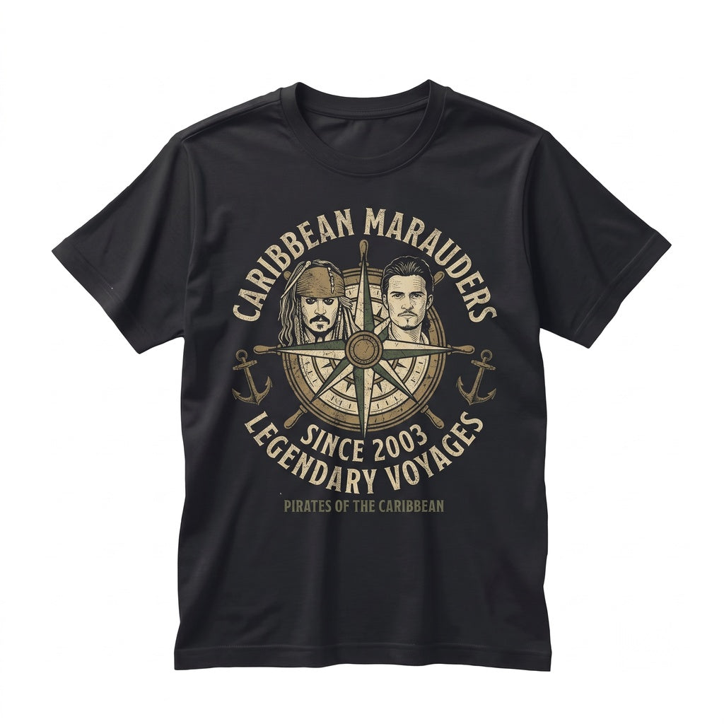 Vintage Buccaneer Jack Sparrow Davy Jones Will Turner Elizabeth Swann Graphic Unisex TShirt