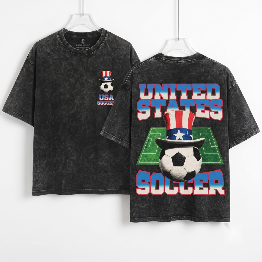 Vintage 80s 90s Retro USA Soccer Cup Graphic American Sports Tournament Unisex Wash T-Shirt