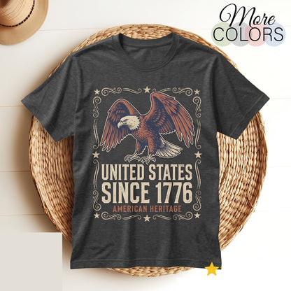 American Flag 4th of July Independence Day Est 1776 Freedom Patriotic Graphic Gift Unisex TShirt