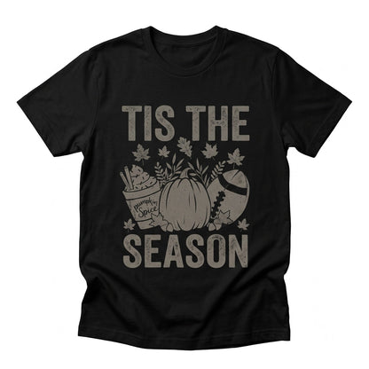 Tis The Season Fall Football Sports Pumpkin Patch Autumn Womens Halloween Graphic Coffee Apparel Unisex TShirt