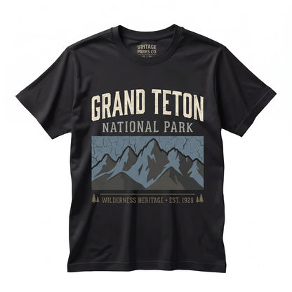 Vintage Grand Teton National Park Retro 90s Wilderness Heritage Graphic Wyoming Nature Hiking Gift Unisex TShirt