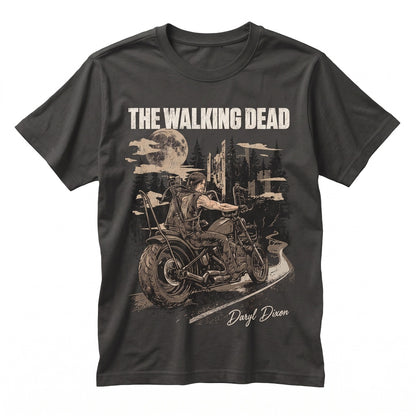 Vintage Daryl Dixon Zombie Hunter Norman Reedus Graphic Cotton Retro Apparel Unisex TShirt