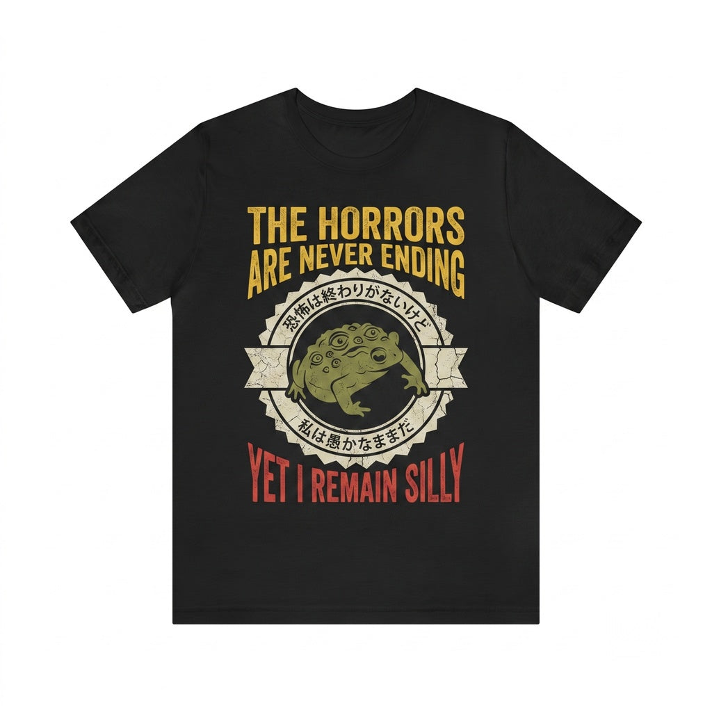 The Horrors Frog Funny Meme Graphic Novelty Vintage Amphibian Unisex TShirt