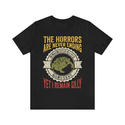 The Horrors Frog Funny Meme Graphic Novelty Vintage Amphibian Unisex TShirt