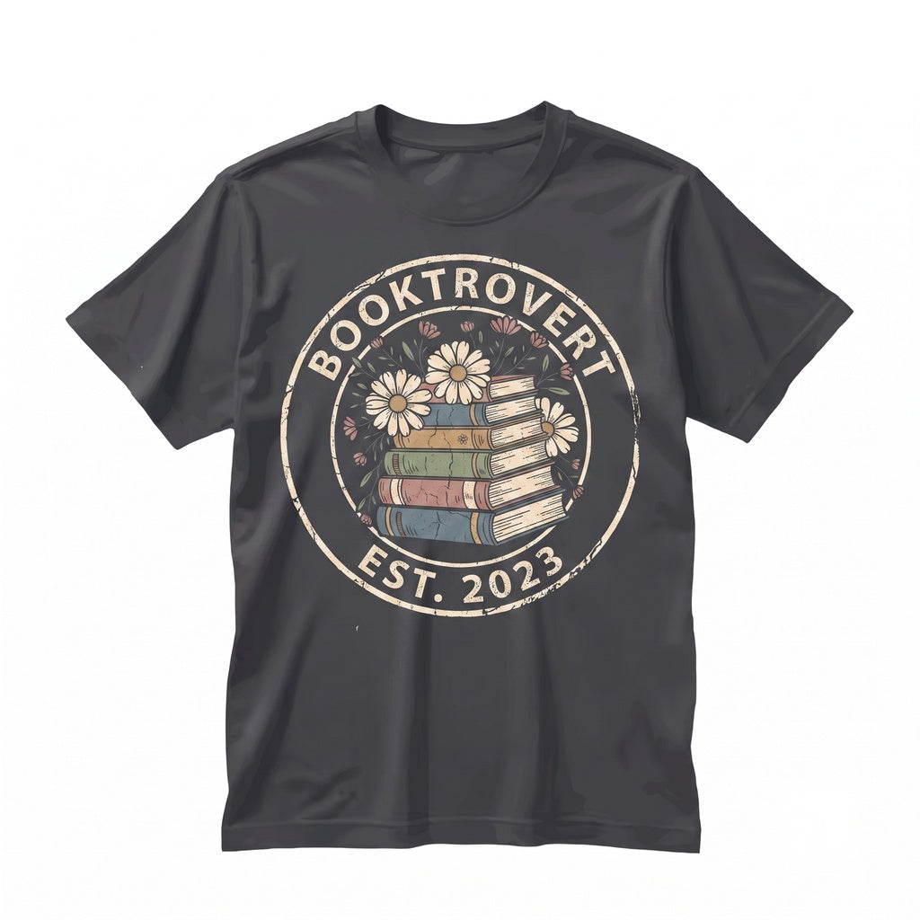 Floral Booktrovert Reading Lover Gift, Funny Bookish Nerd Reader Library Outfit, Unisex TShirt