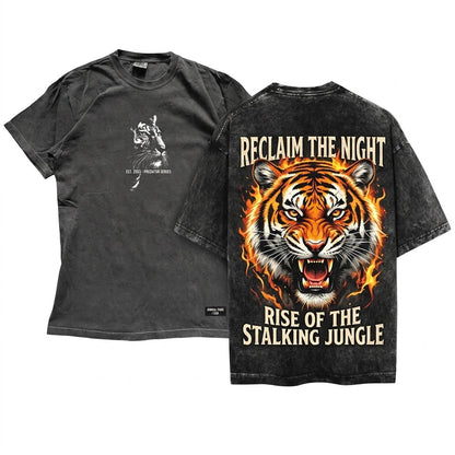 Vintage Tiger Graphic Wild Cat Retro Snow Gift Unisex Wash T-Shirt