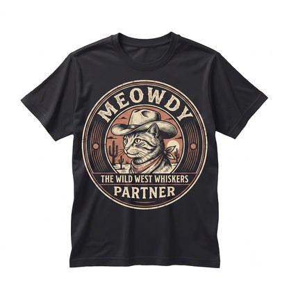 Meowdy Partner Funny Western Cowboy Cat Lover Graphic Gift Unisex TShirt