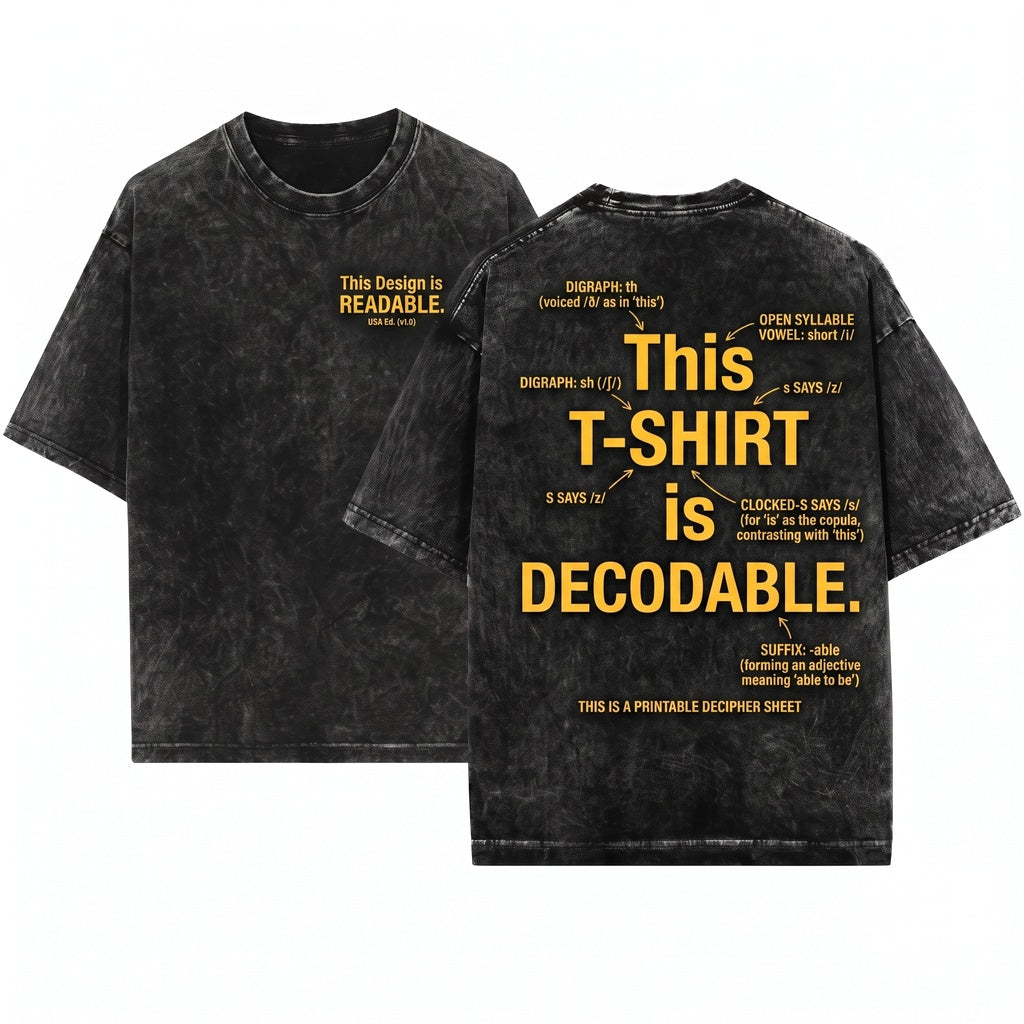 Decodable Structured Literacy Reading Teacher Phonics Educator Gift For Tutors Unisex Wash T-Shirt