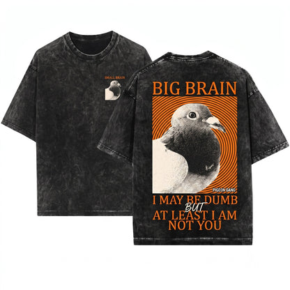 Overweight Silly Pigeon Graphic Longline Cotton Unisex Wash T-Shirt
