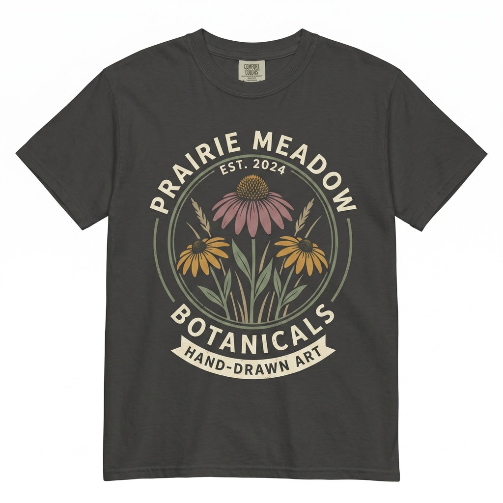 Classic Coneflower Graphic Wildflower Botanical Prairie Garden Vintage Style Nature Gift Apparel Unisex TShirt