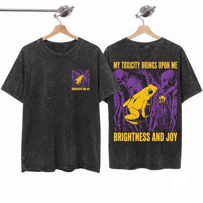 My Toxicity Vintage Japanese Frog Graphic Retro Aesthetic Unisex Wash T-Shirt