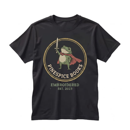 Embroidered Medieval Frog with Sword Huzzah Renaissance Faire Funny Fantasy RPG Gamer Gift 1717 Unisex TShirt