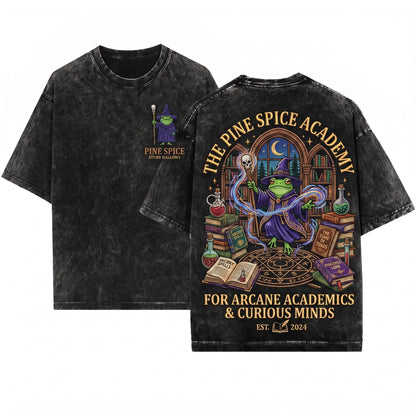 Wizard Frog Embroidered DnD Nerd Gift Ren Faire Unisex Wash T-Shirt
