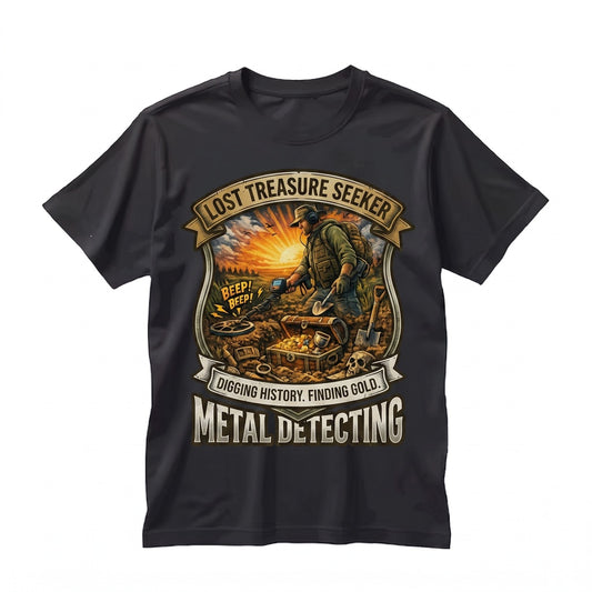 Vintage Metal Detecting Search Lost Treasure Digging History Finding Gold Gift Unisex TShirt