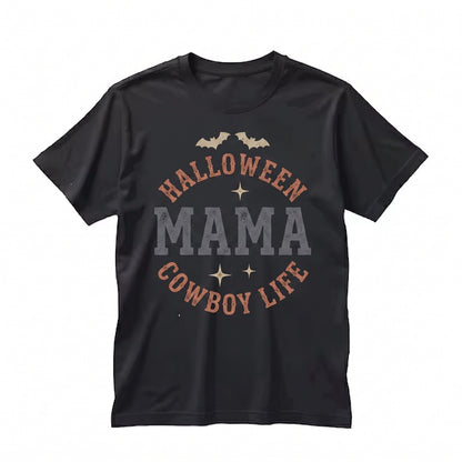 Checkered Retro Halloween Spooky Season Coquette Mama Graphic Unisex TShirt