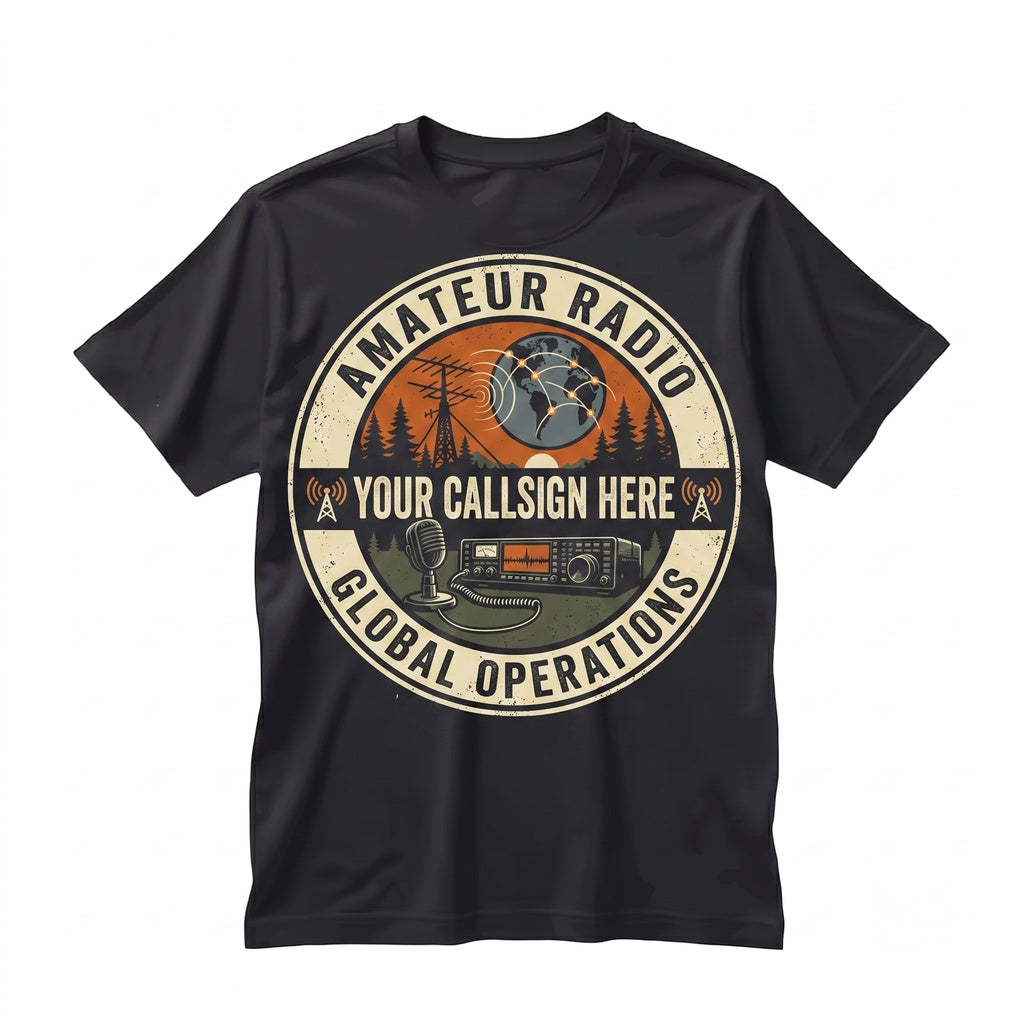 Personalized Ham Radio Operator Apparel, Custom Callsign Amateur Enthusiast Present, Vintage Tech Hobbyist Clothing, Unisex TShirt