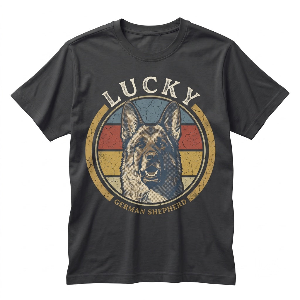 Custom Personalized Dog Cat Name Pet Portrait Retro Vintage Graphic Apparel Gift Unisex TShirt