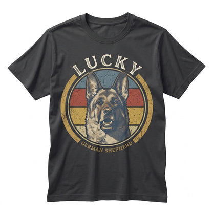 Custom Personalized Dog Cat Name Pet Portrait Retro Vintage Graphic Apparel Gift Unisex TShirt