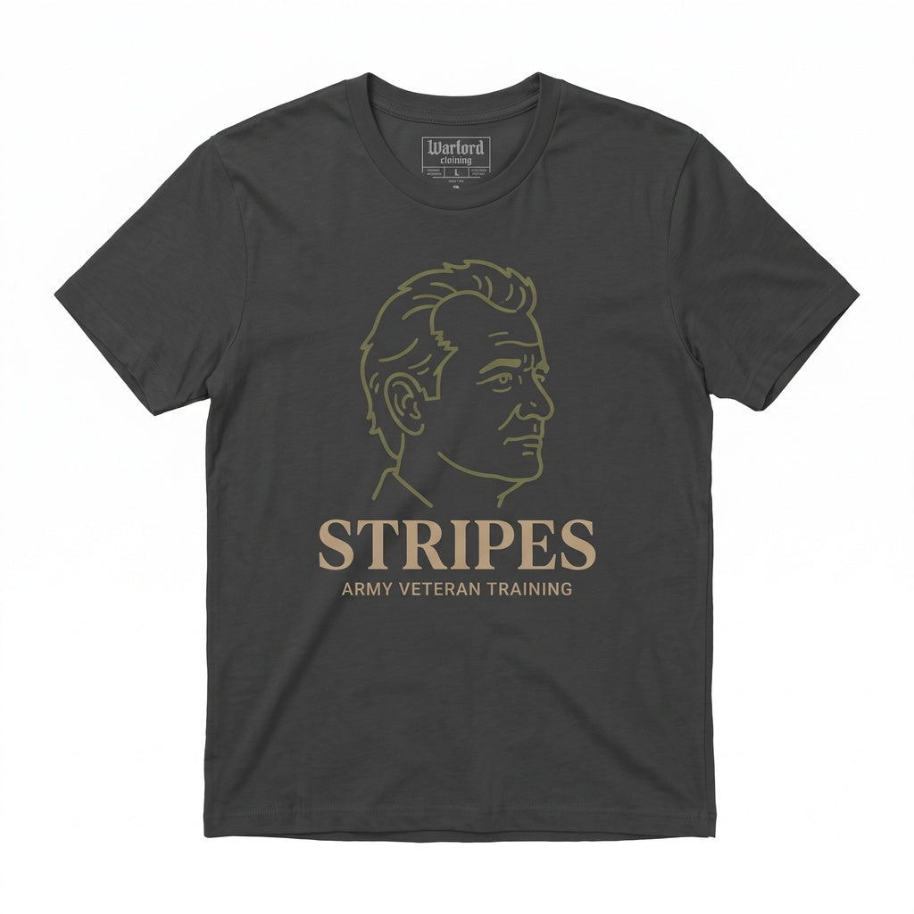 Striped Pattern Crewneck Short Sleeve Casual Cotton Graphic Unisex TShirt