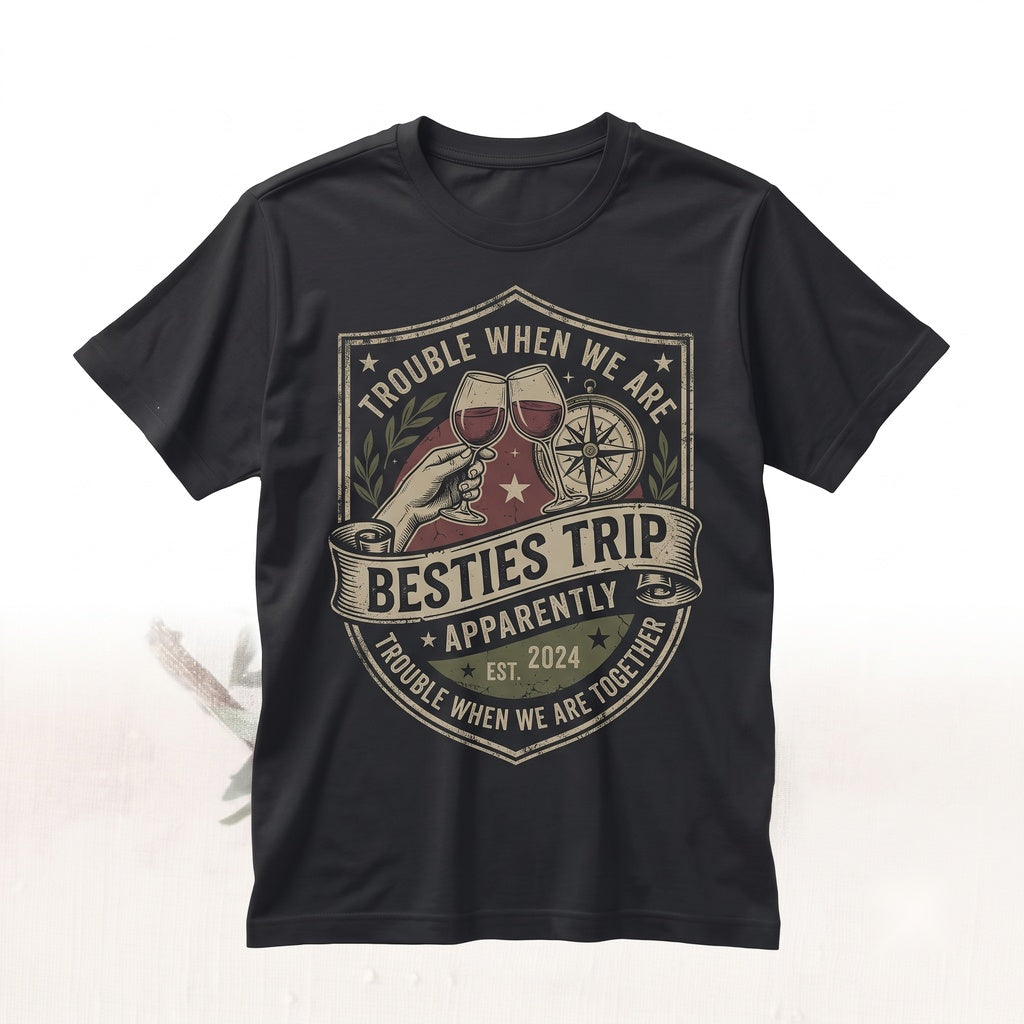Besties Trip 2025 Girls Vacation Racerback Sleeveless Graphic Unisex TShirt