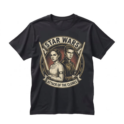 Retro Anakin Skywalker Padme Amidala Vintage Galactic Couple Graphic Top Unisex TShirt