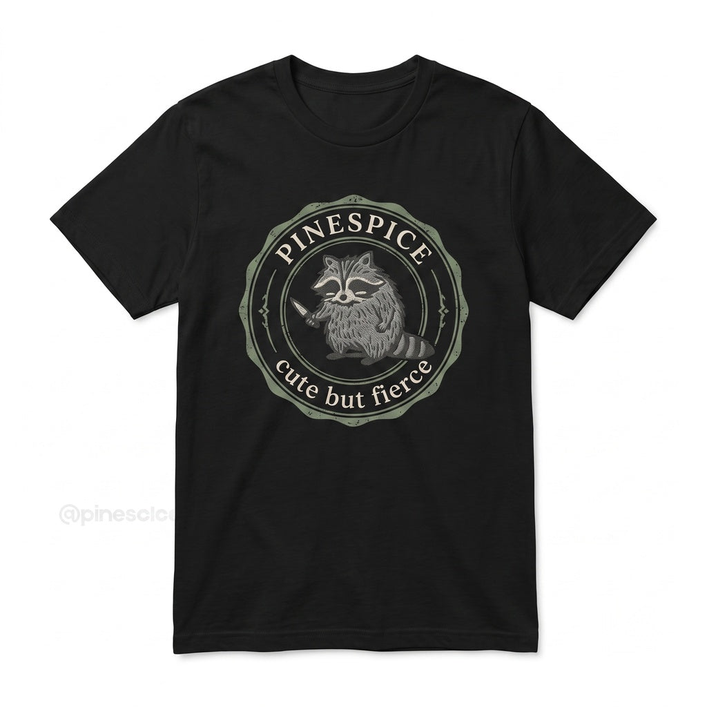 Cute but Fierce Chaotic Raccoon Embroidered Trash Panda Funny Meme Unisex TShirt
