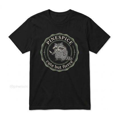 Cute but Fierce Chaotic Raccoon Embroidered Trash Panda Funny Meme Unisex TShirt