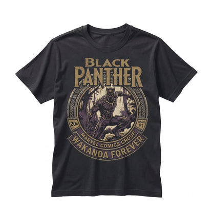 Oversized Vintage Comic Book Panther Hero Graphic Retro Cotton Top Gift Unisex TShirt
