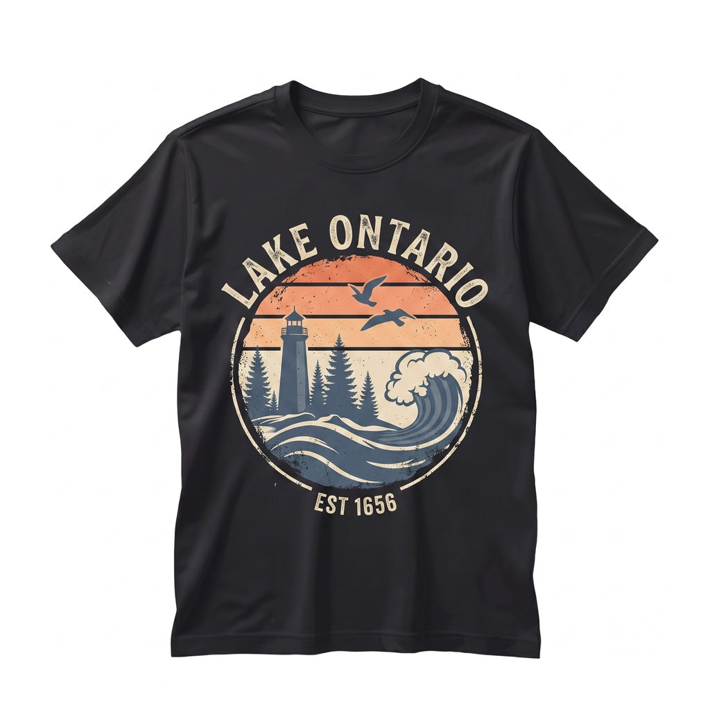 Vintage Great Lakes Ontario Canada Subtle Quiet Activism Travel Unisex TShirt