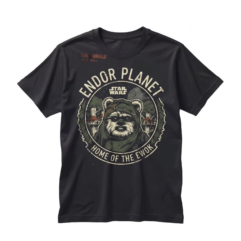 Vintage Forest Moon of Endor Ewok Planet Graphic Retro SciFi Theme Park Family Vacation Apparel Unisex TShirt