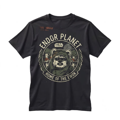 Vintage Forest Moon of Endor Ewok Planet Graphic Retro SciFi Theme Park Family Vacation Apparel Unisex TShirt