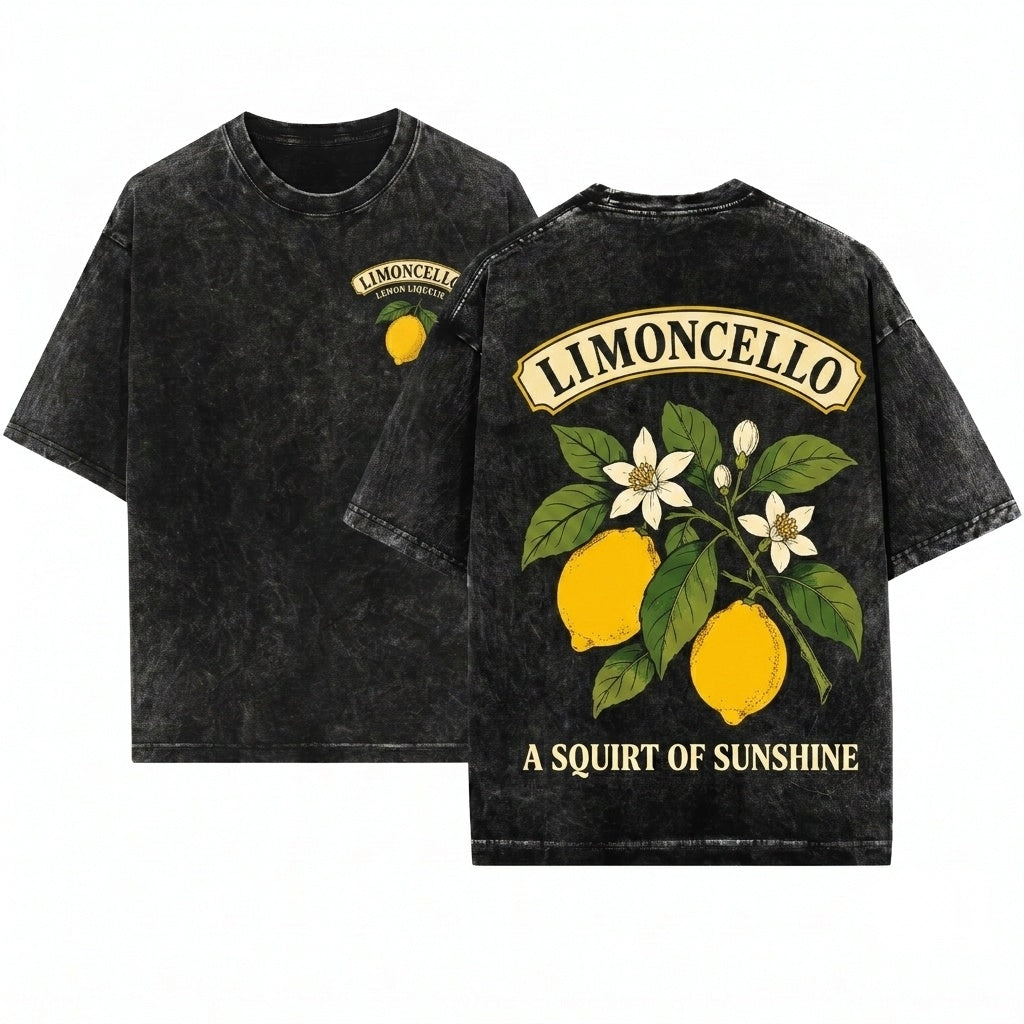 Italian Limoncello Amalfi Coast Summer Citrus Lemon Lover Gift Unisex Wash T-Shirt