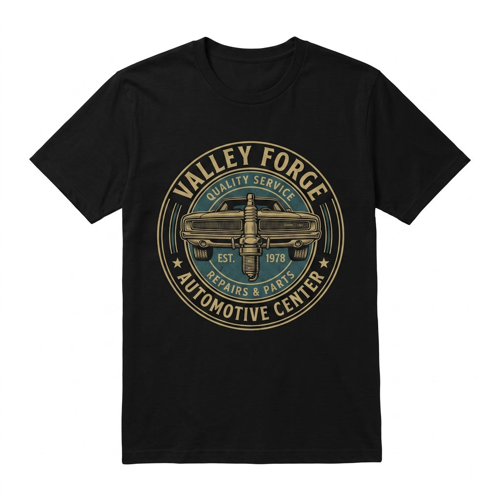 Valley Forge Automotive Graphic Novelty Sitcom Fan Apparel Vintage Comedy Merchandise Unisex TShirt