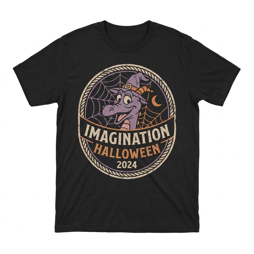 Vintage Figment Halloween Purple Dragon Witch Graphic Spooky Theme Park Vacation Gift Fans 2026 Unisex TShirt