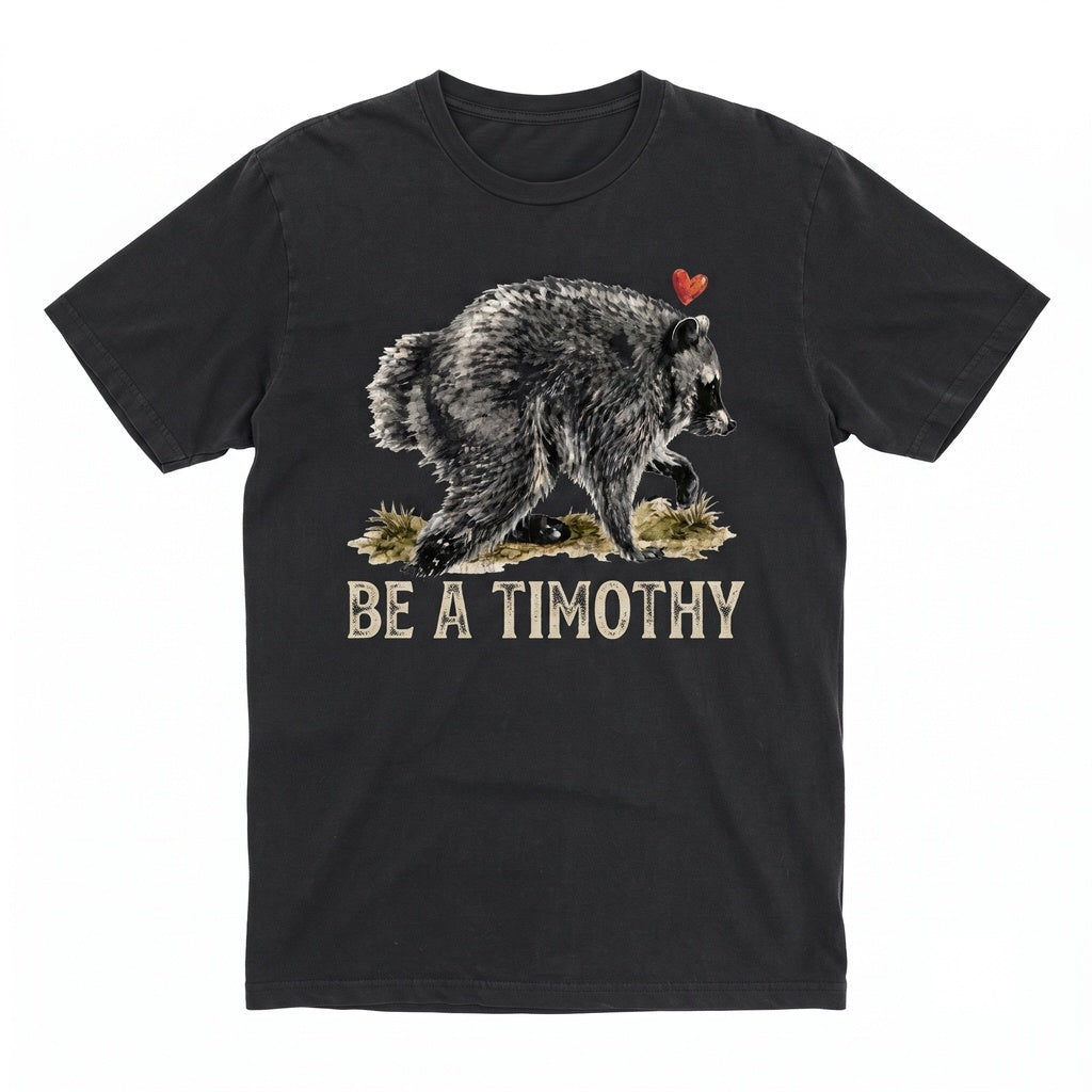 Jimothy Raccoon Badge Reel Seattle Short Spine Meme Animal Humor Unisex TShirt