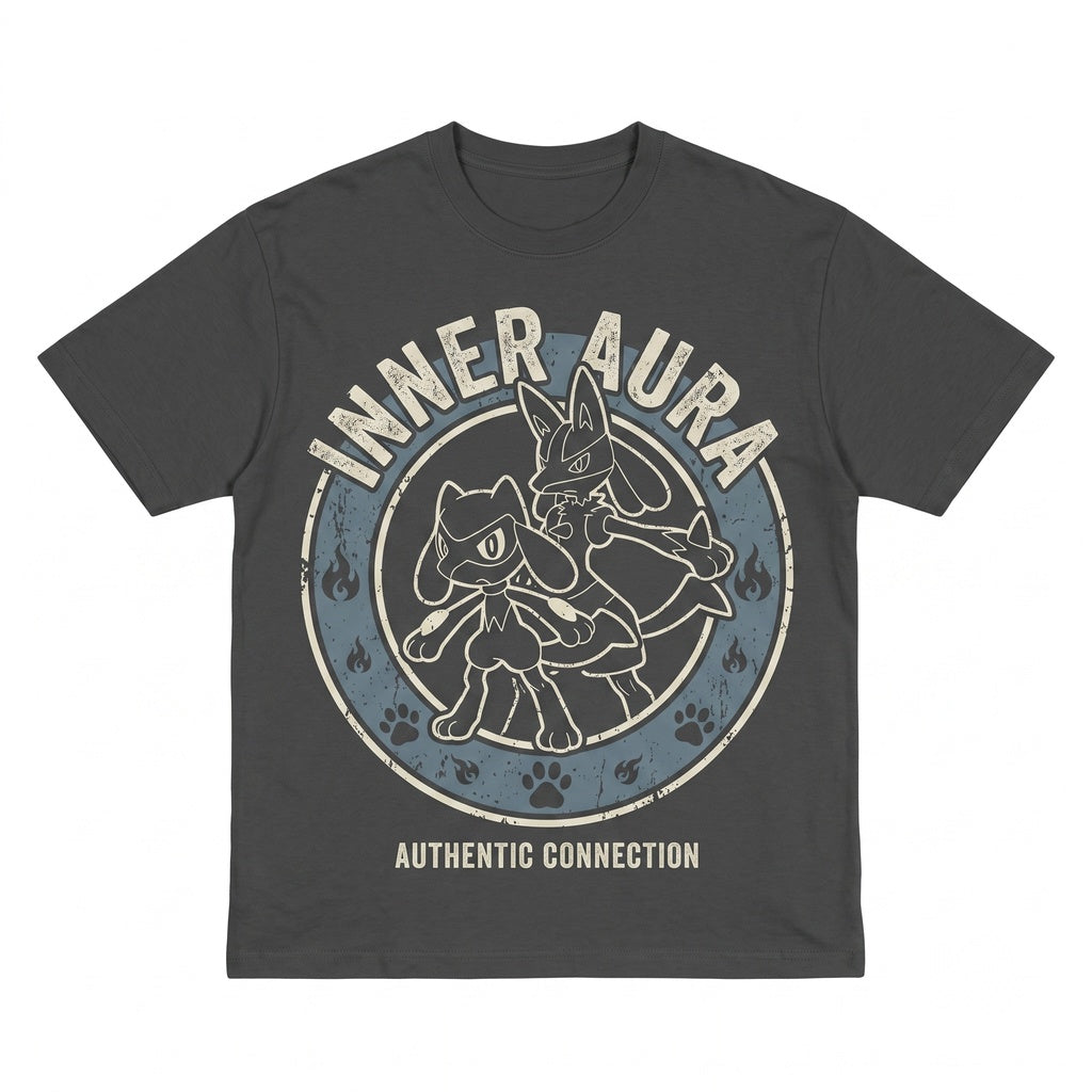 Vintage Aura Fighting Dog Evolution Retro Gamer Graphic Streetwear Oversized Anime Unisex TShirt