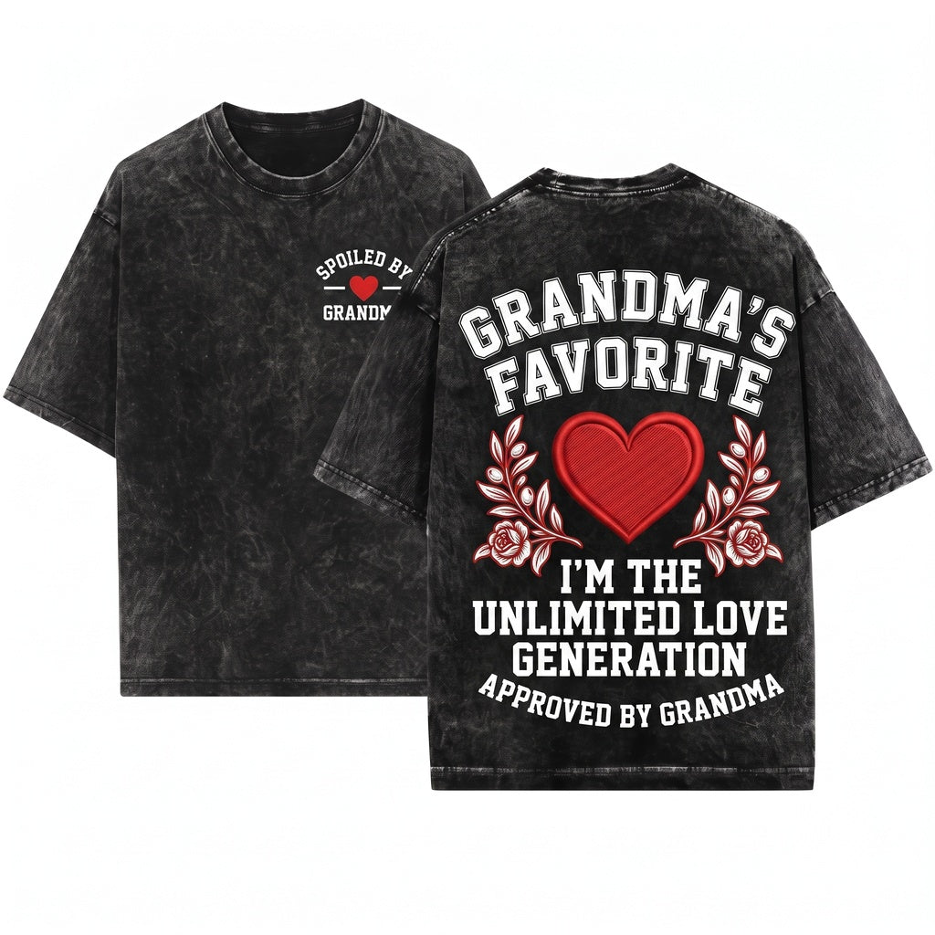 Grandma Favorite Cute Family Sweet Grandparent Gift Unisex Wash T-Shirt
