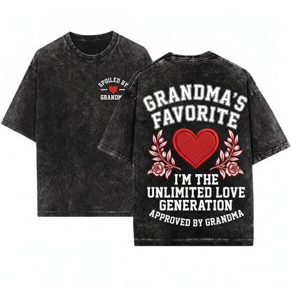 Grandma Favorite Cute Family Sweet Grandparent Gift Unisex Wash T-Shirt