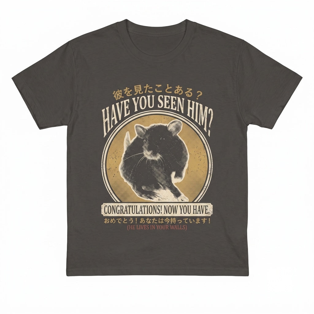 Have You Seen Him Missing Rat Poster Graphic Funny Vintage Cotton Unisex TShirt