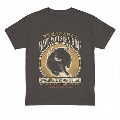 Have You Seen Him Missing Rat Poster Graphic Funny Vintage Cotton Unisex TShirt