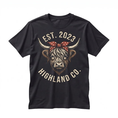 Highland Cow Western Family Matching Farmhouse Heifer Country Graphic Unisex TShirt