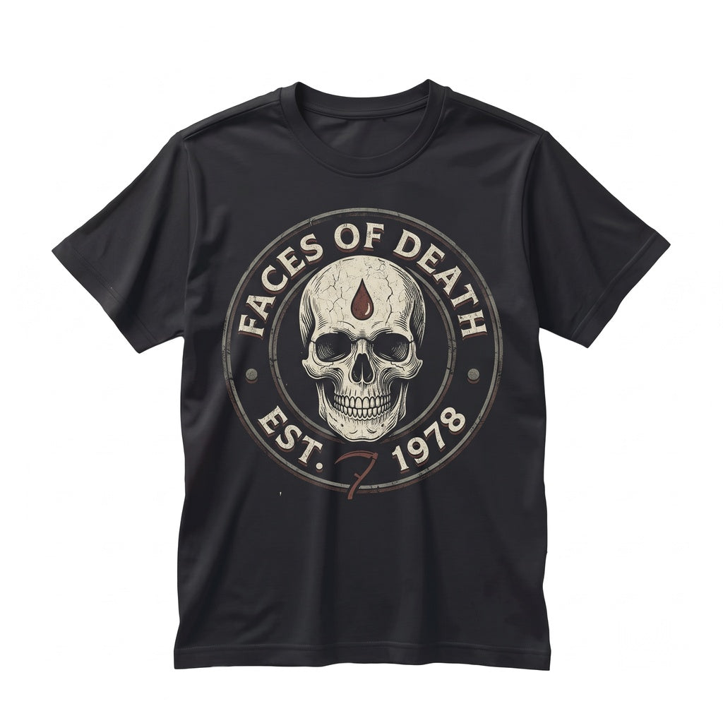 Faces of Death Cult Horror Movie Graphic Vintage Skull Unisex TShirt