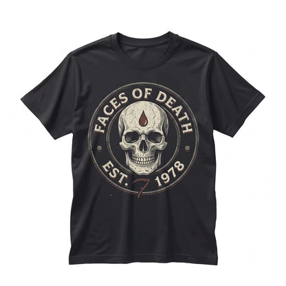 Faces of Death Cult Horror Movie Graphic Vintage Skull Unisex TShirt